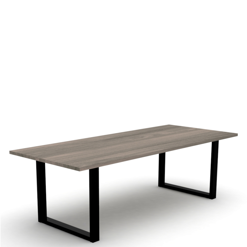 Kristensen and Kristensen Forest Custom Dining Table With Wide Steel U-Leg