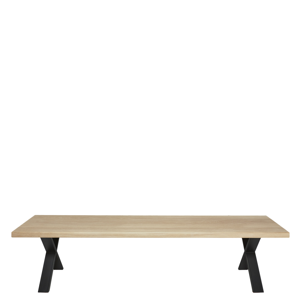 Kristensen and Kristensen Forest Custom Dining Bench With Steel X Leg