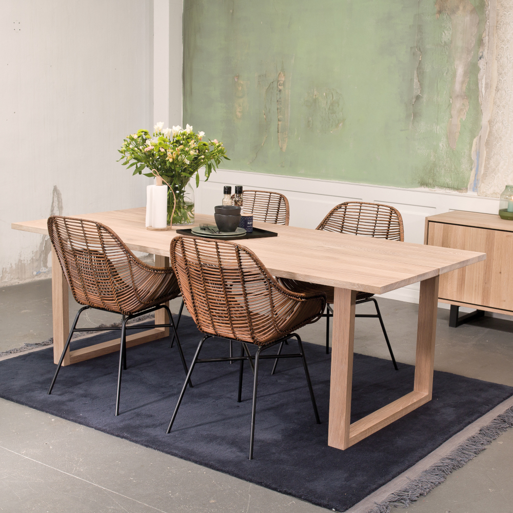 Kristensen and Kristensen Forest Custom Dining Table With Wooden U-Leg