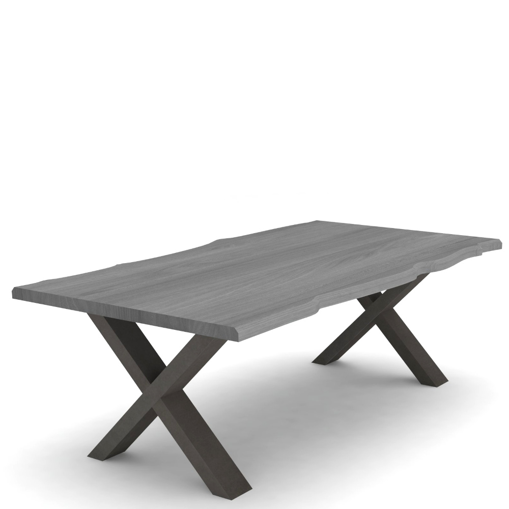 Kristensen and Kristensen Forest Custom Coffee Table With Steel X Leg