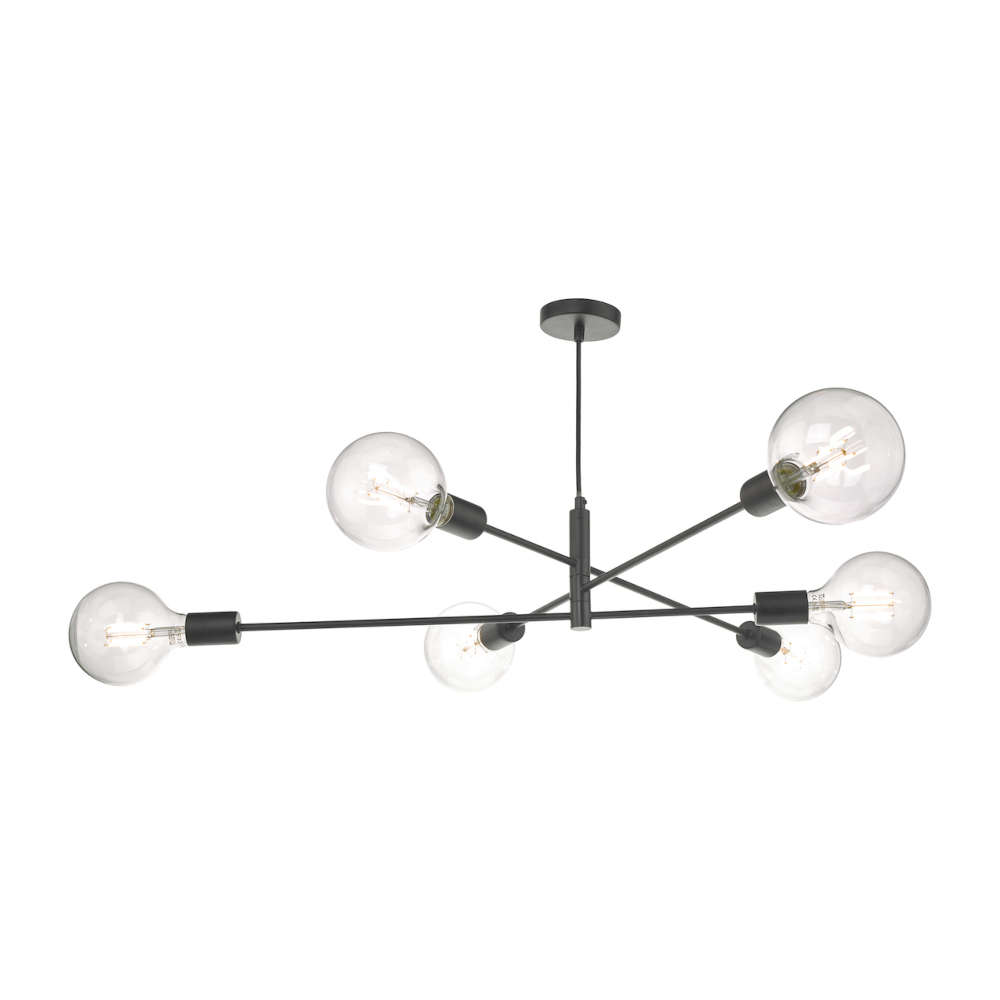 där Alana 6 Light Pendant Matt Black