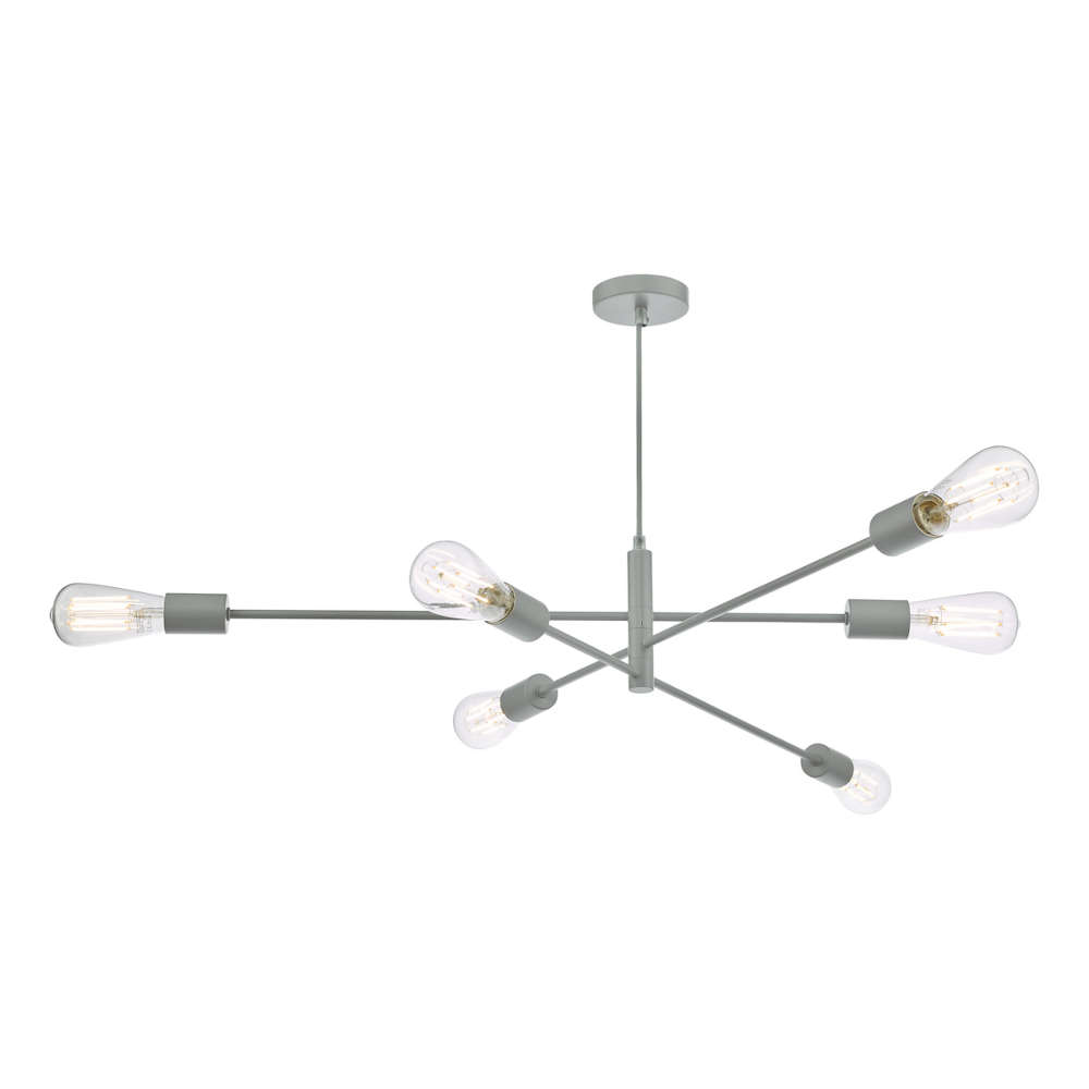 där Alana 6 Light Pendant Grey