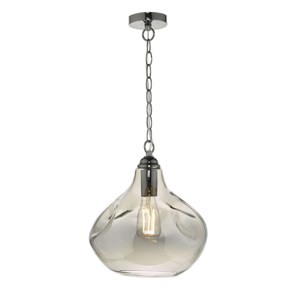 där Esarosa Pendant Smoked Glass Polished Black Chrome