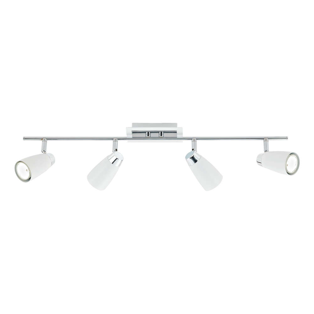 där Loft 4 Light Bar Spotlight White Polished Chrome