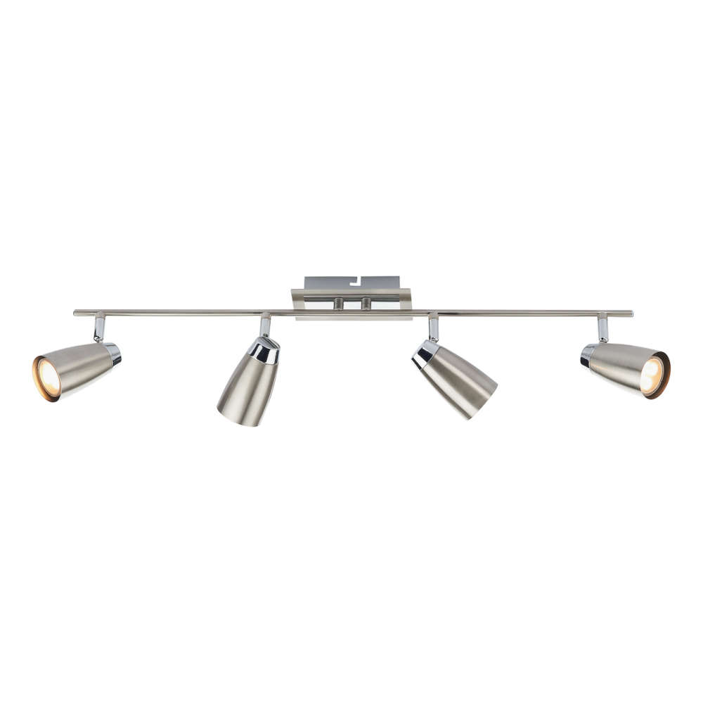 där Loft 4 Light Bar Spotlight Satin Chrome Polished Chrome