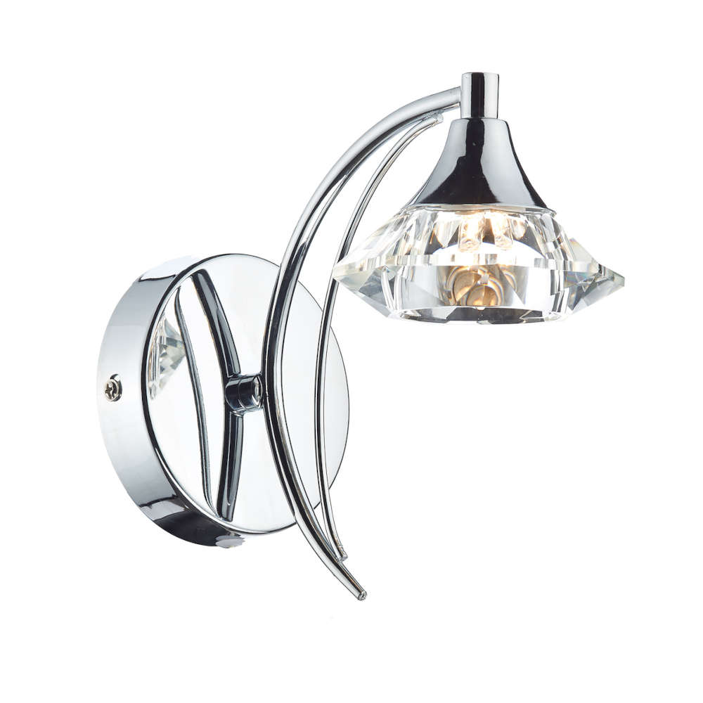 där Luther Wall Light Polished Chrome Crystal