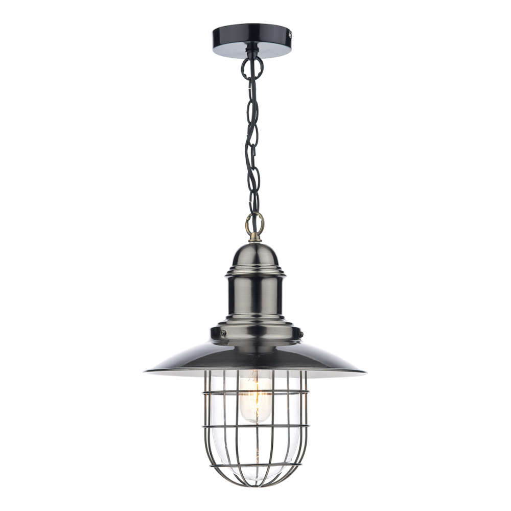 där Terrace 1 Light Pendant Antique Chrome