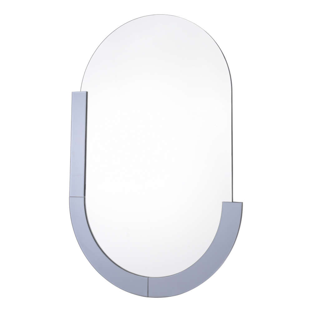 där Kaylee Oval Mirror Smoked Glass Panel 90 x 60cm