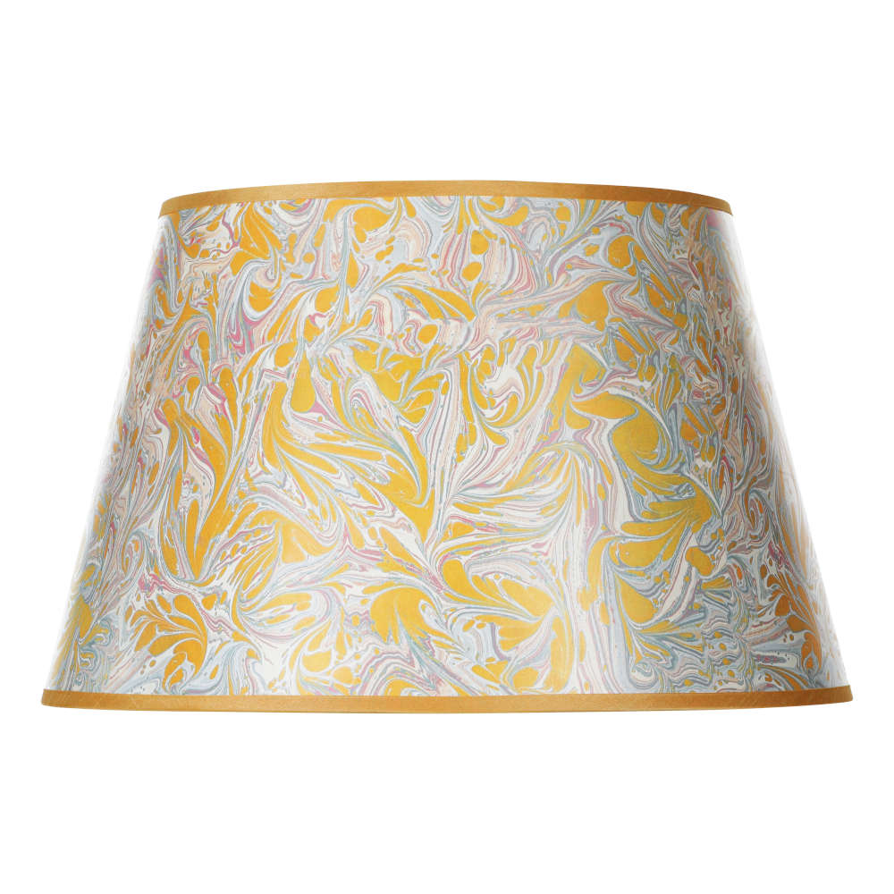 där Frida Marble Pattern Tapered Drum Shade Yellow