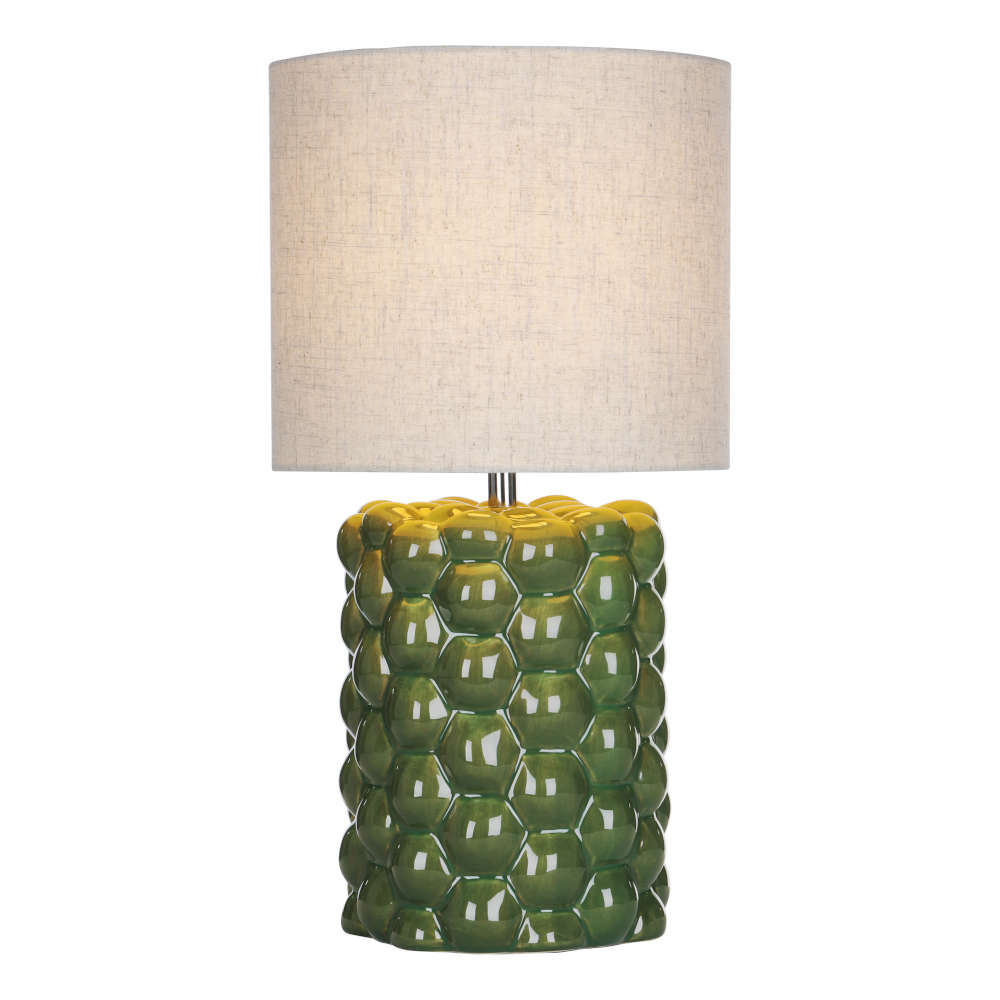 där Jayden Table Lamp Green Reactive Glaze With Shade